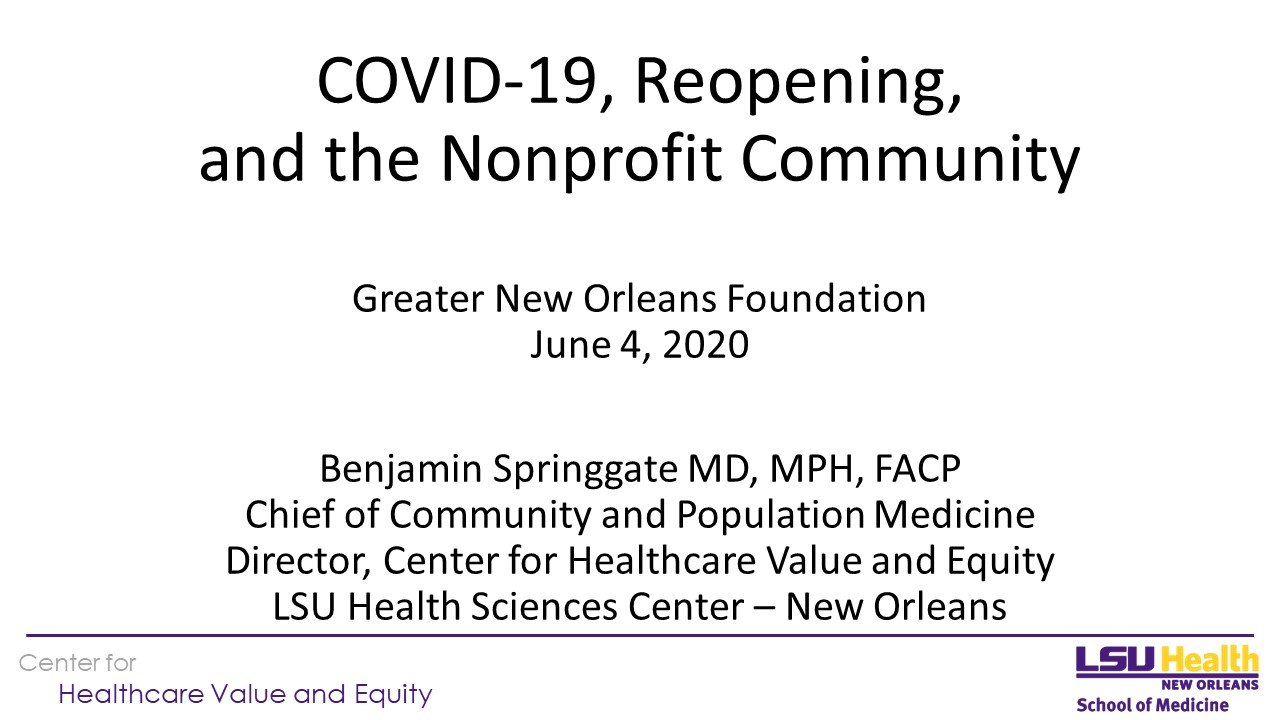 COVID-19 and the Nonprofit Community